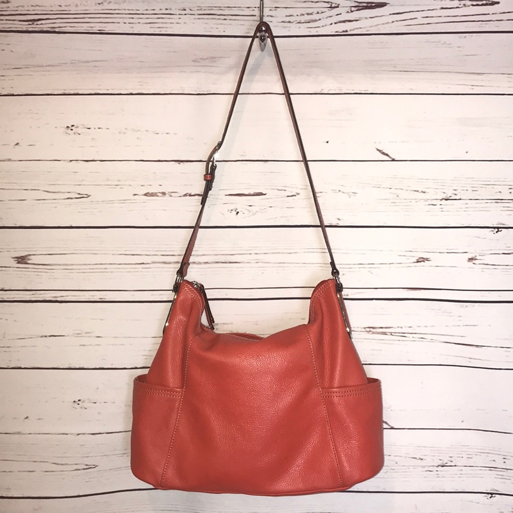 Tignanello classic orange Leather shoulder bag